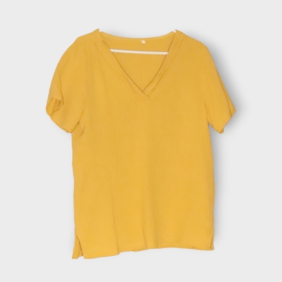 WOMENS YELLOW SIZE LARGE T SHIRT - Picture 2 of 4